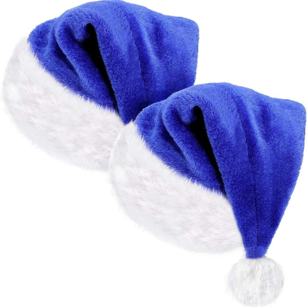 4451 2 Santa Hat Christmas Cap Unisex Xmas Holiday Hat Bulk for New Year